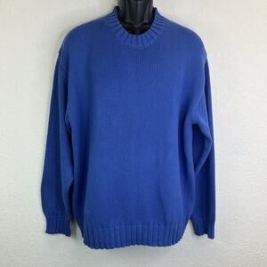 Banana Republic Organic Cotton Knit Mens Blue Sweater Size M New, fall, winter